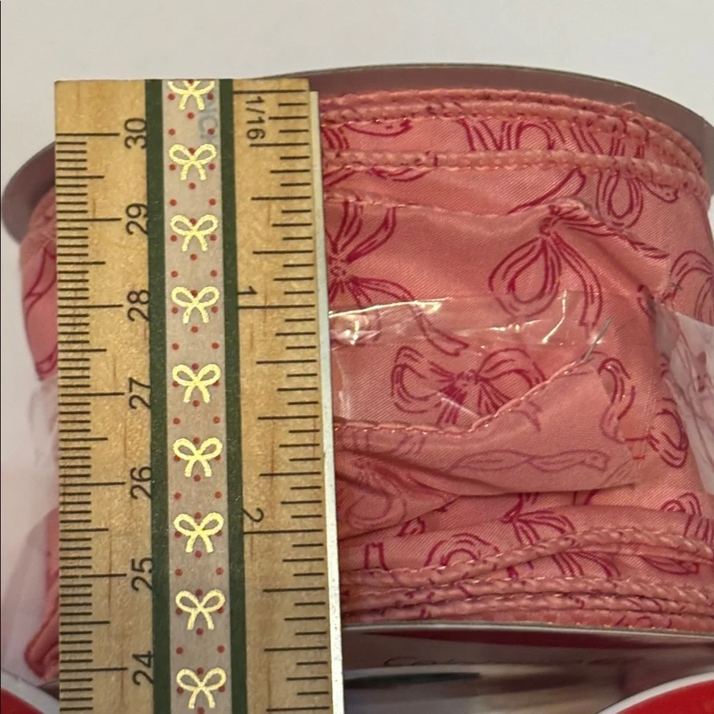 Pink Bow wire Ribbon Wide Light Pink Ribbon SET OF 6 Pink Girlie Bow Ribbon